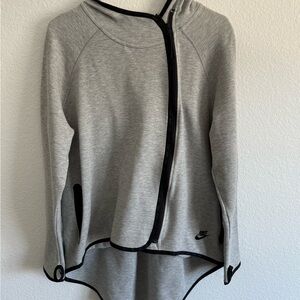Nike Light Gray Zip-Up Hoodie with Black Trim